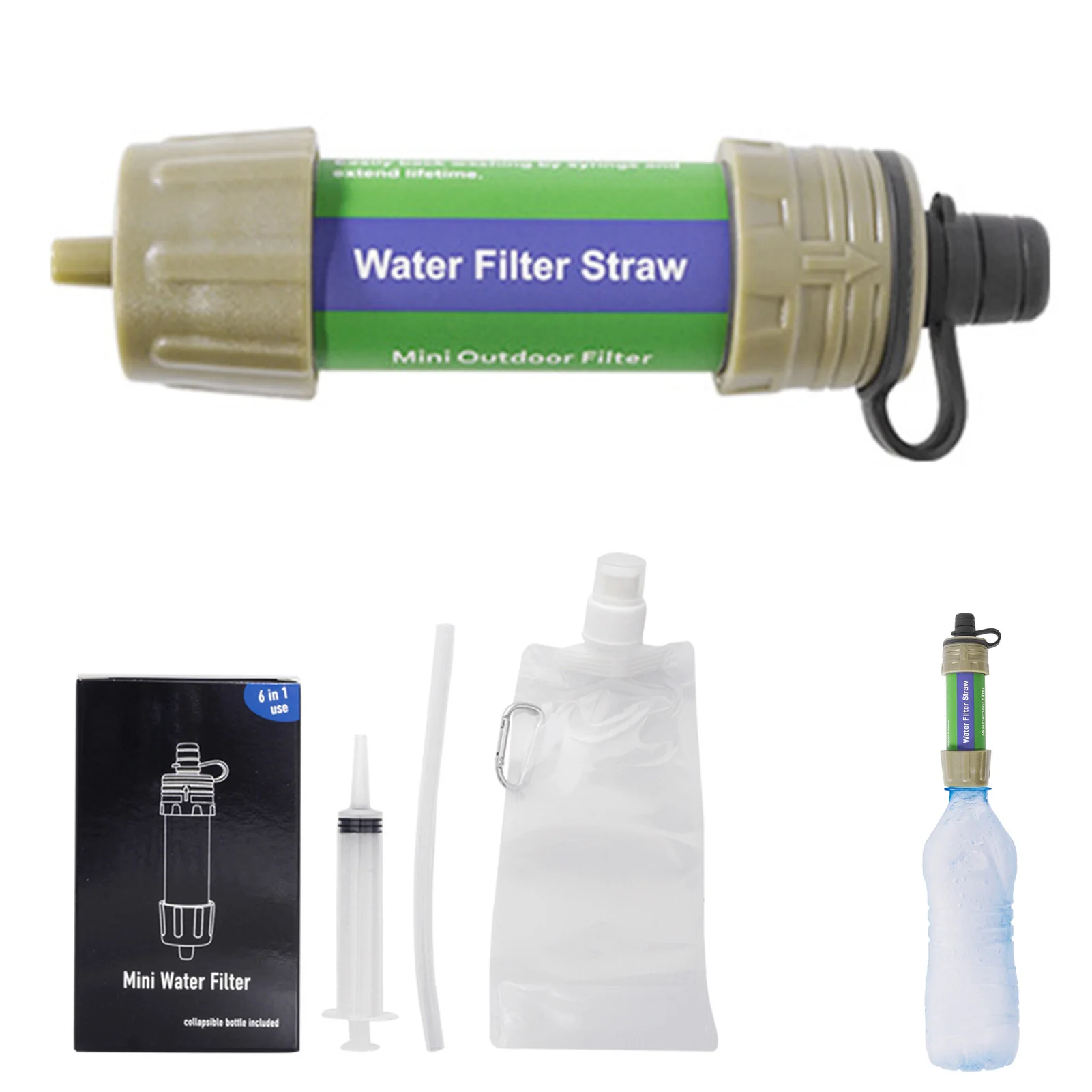 

Travel Water Purifier Water Filter Straw For Hiking Water Purifying Device Portable Personal Water Filting Survival For Outdoor.