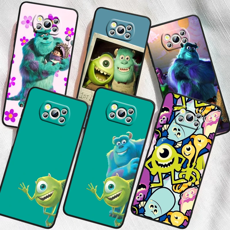 Мягкий черный чехол для телефона Disney MONSTERS INC Xiaomi Poco X6 X5 X4 X3 F4 F3 NFC M6 M5 M4 GT S Pro 4G Φ C65