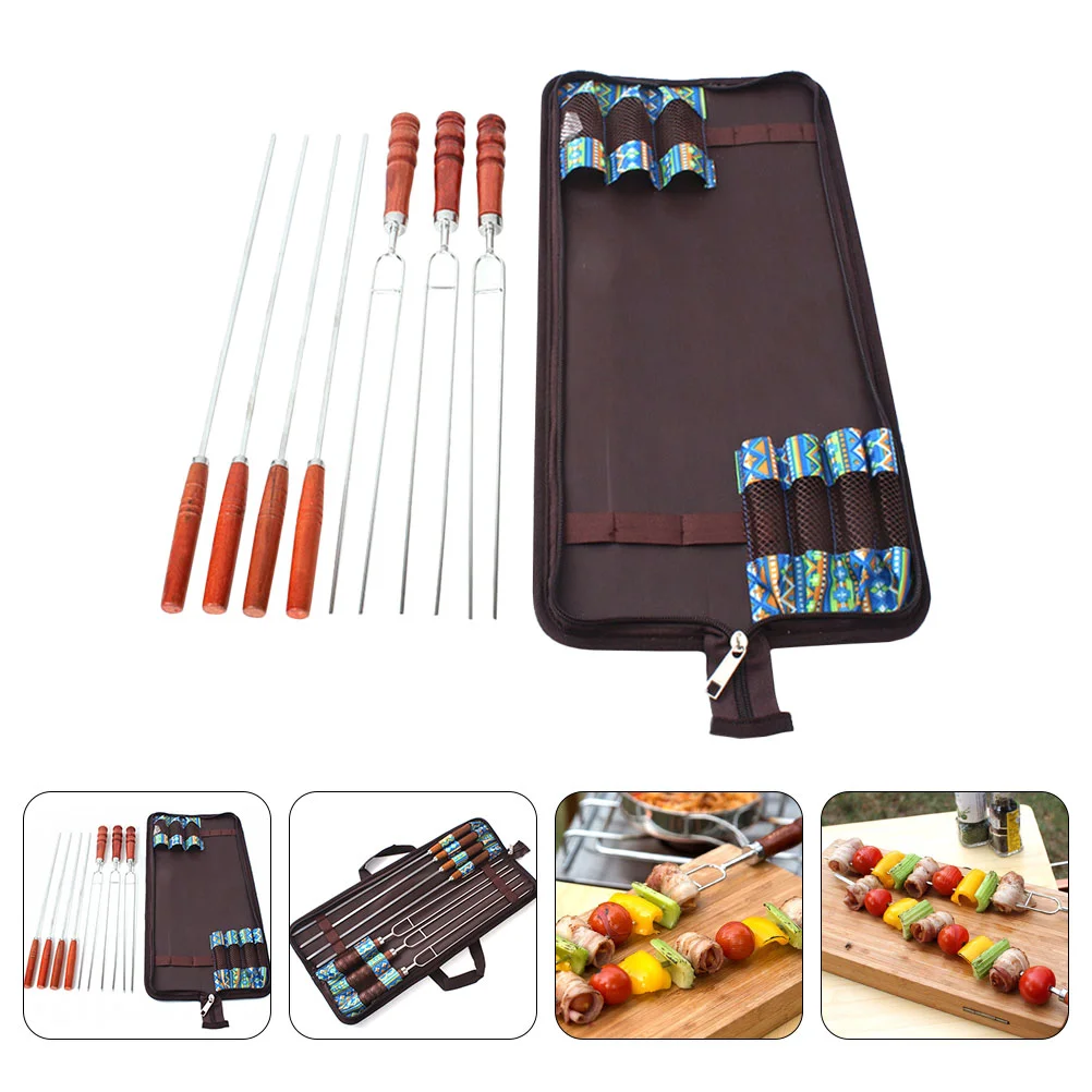 

Skewers Barbecue Fork Bbq Grilling Stainless Sticks Steel Meat Grill Kebab Roasting String Steak Tool Picnic Home Proof Rust