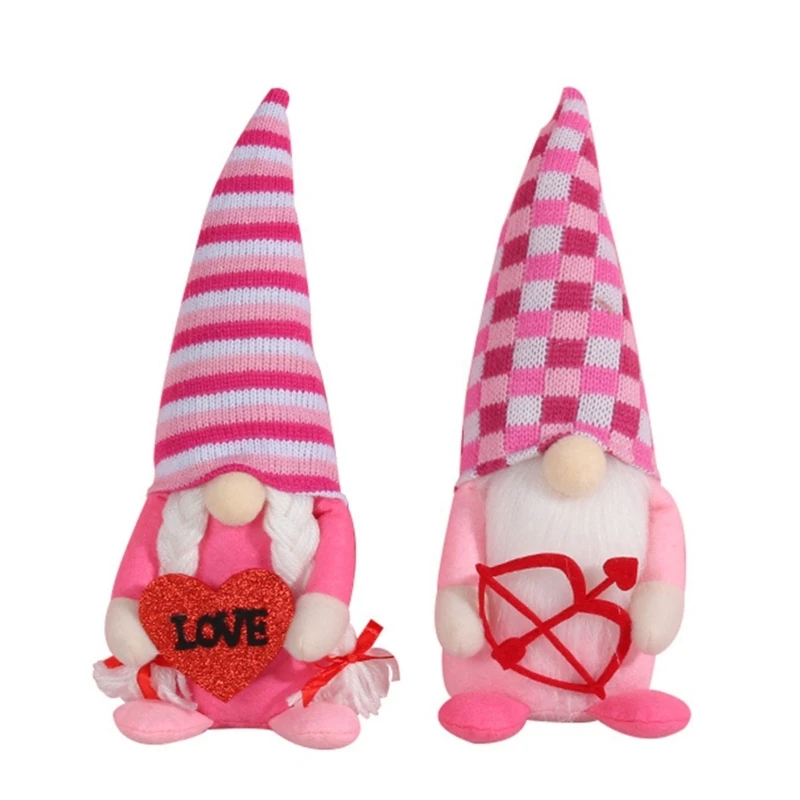 

День Святого Валентина гном плюшевые безликие украшения сердца День Святого Валентина гном Декор T5EF