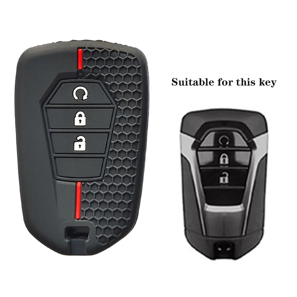 

Новый 3-кнопочный силиконовый чехол для автомобильного ключа с дистанционным управлением, брелки для ISUZU Dmax D-max Mux 2021 2022+ D-max MU-X 3.0 Mux, коробка для аксессуаров