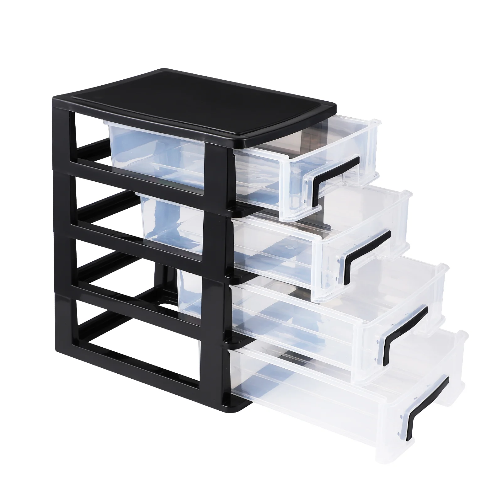 

Storage Drawers Organizer Clear Desktop Organizers Plastic 4 Tier Small Containers