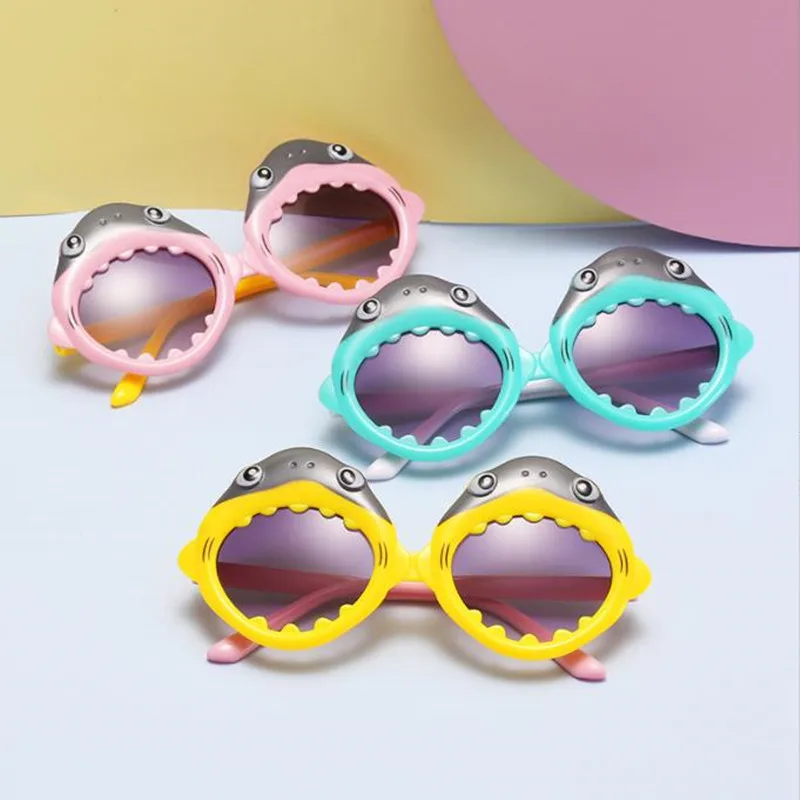 

NEW Children Sunglasses Cartoon Eyewear Cut Shark Frame Sun Glasses Kids Anti-UV Spectacles Color Frames Eyeglasses