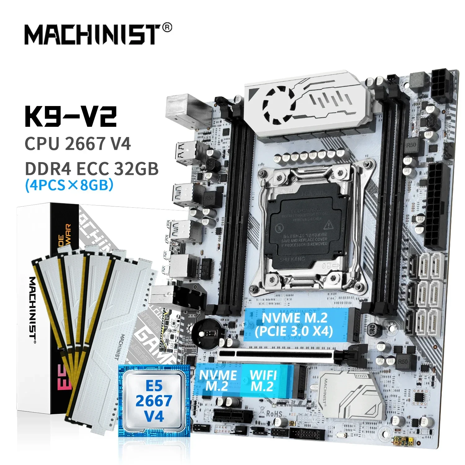 Комбинированный комплект материнской платы MACHINIST X99 K9 V2 Xeon E5 2667 V4 процессор LGA 2011-3