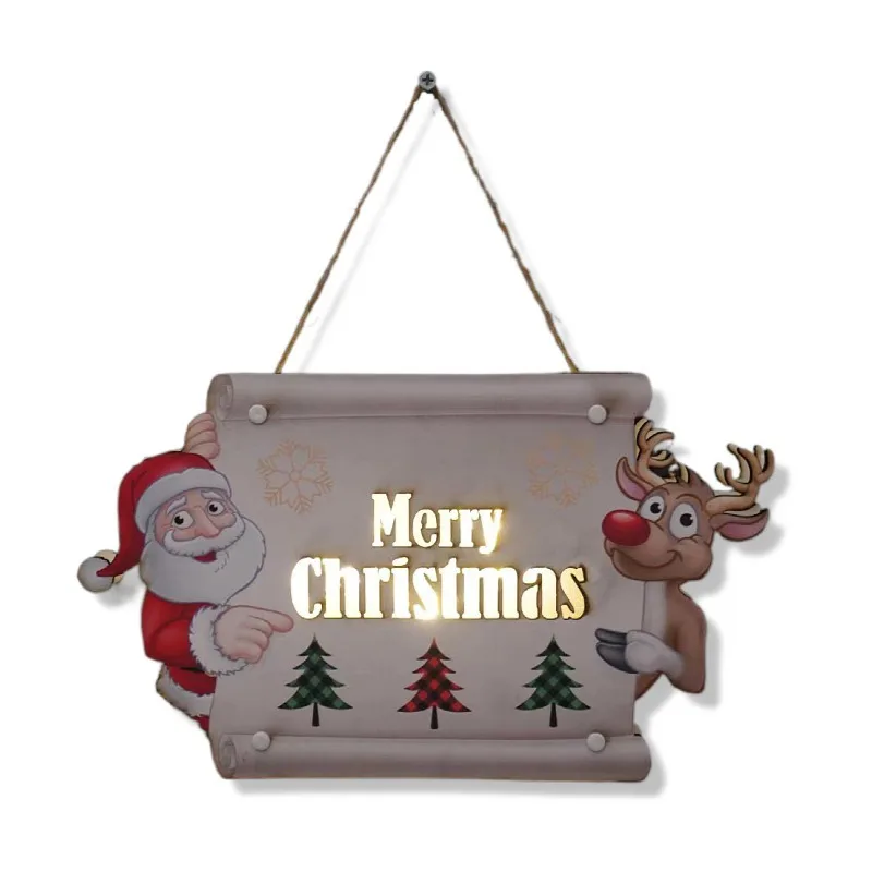 

Новинка, рождественское деревянное светодиодное украшение, Настенная картина, картина на дверь, поделки в виде оленя для пожилых людей, атм...