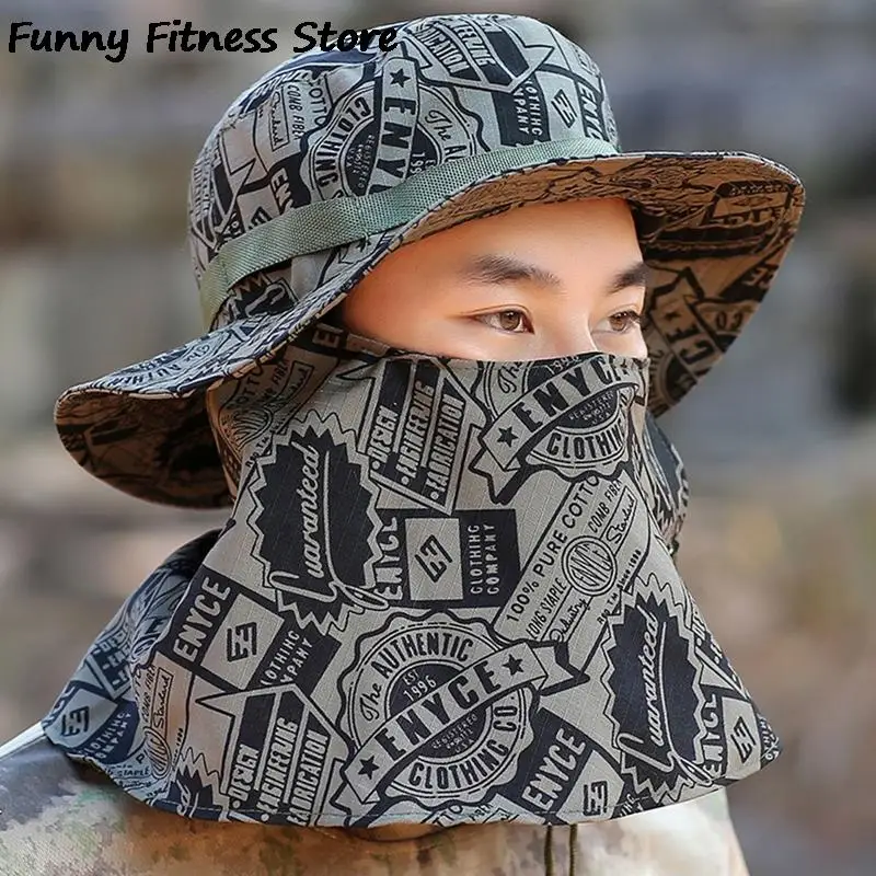 Кепка мужская камуфляжная со съемной маской тактическая Солнцезащитная Панама