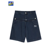 uncledonjm double waist shorts for men basketball shorts patchwork baggy jeans mens shorts summer vintage knee length