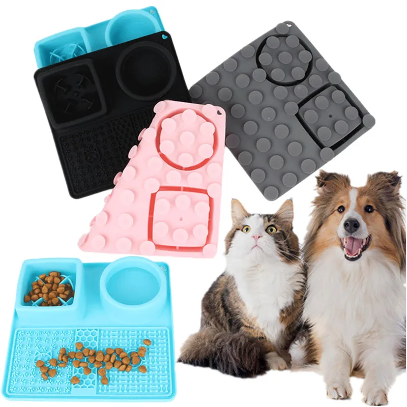 

Pet Supplies Silicone Multifunctional Dog Slow Food Bowl Licking Mat With Suction Cup Anti-choking Slip Anti-knockover Cat Bowl