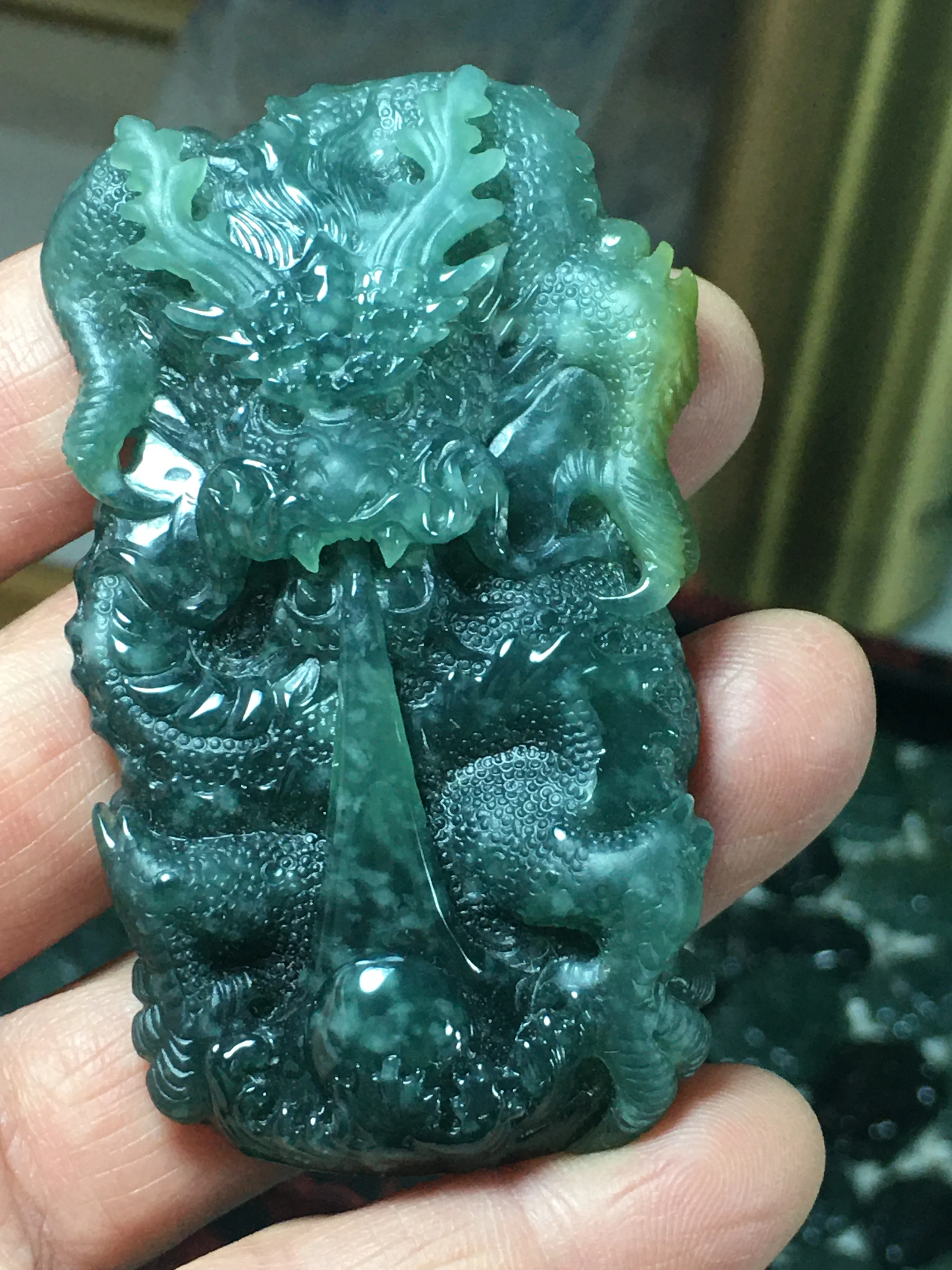 

Natural Myanmar jade dragon emperor green jade pendant jade necklace pendants jewelry jade necklaces for men high quality