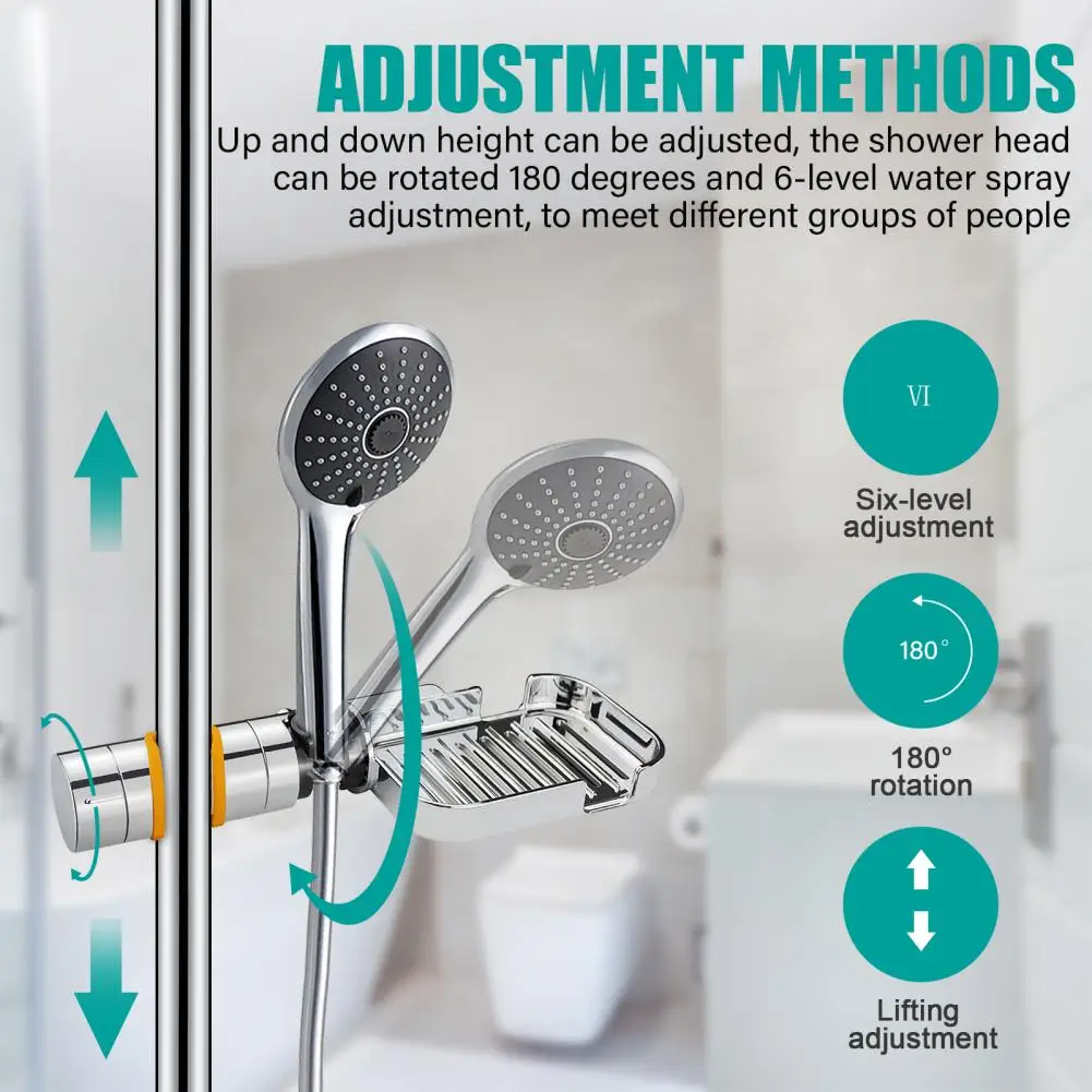 

Sturdy Shower Head Slide Bar Non-slip Adjustable 18-25mm Shower Head Holder Shower Head Bracket Shower Head Clamp Holder