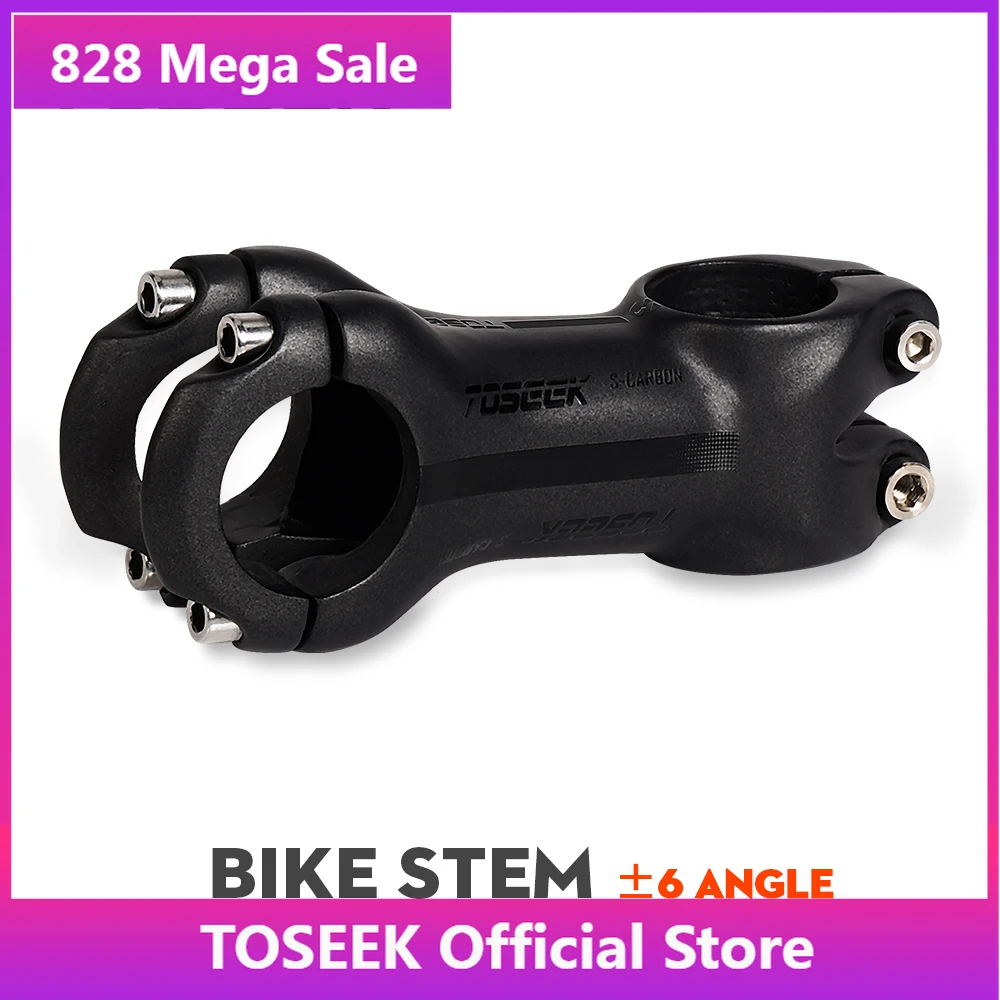 TOSEEK Road Bike Stem Carbon Power Bike Handlebar Stem 6 Deg