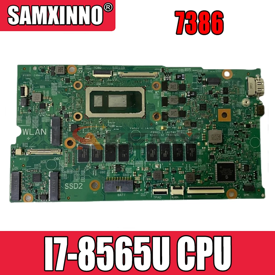 

Akemy 7386 mainboard V86CW For DELL Inspiron 7386 notebook motherboard mainboard 17925-2 with I7-8565U CPU tested full 100%