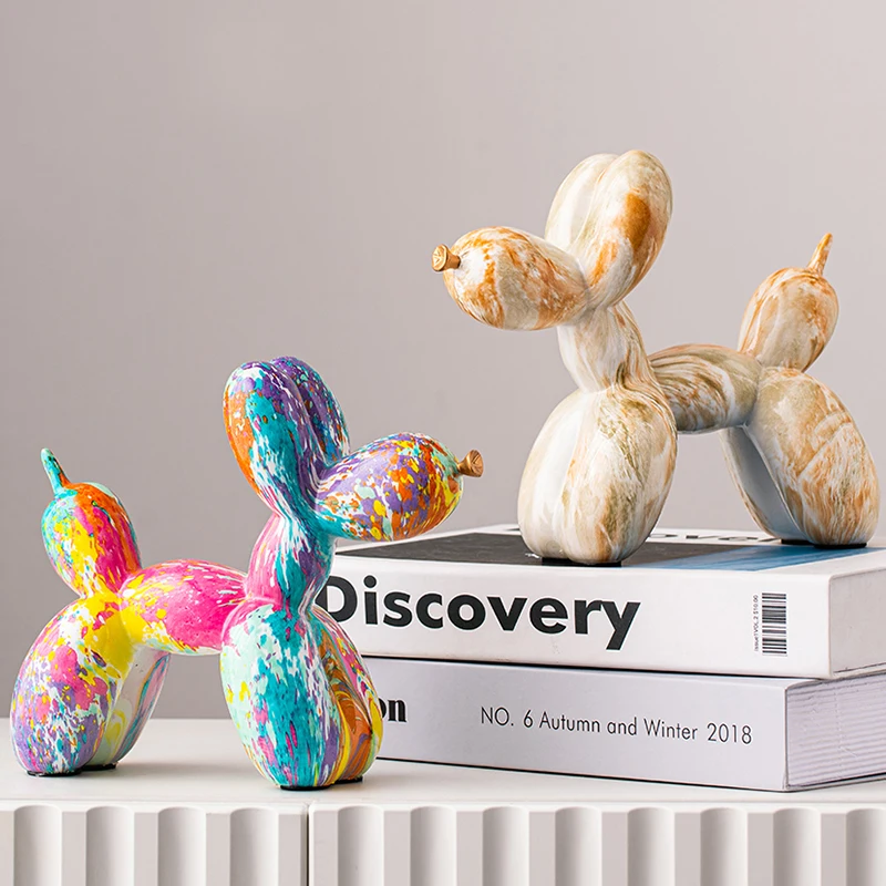 

Doodle Color Fluid Balloon Dog Resin Decoration Nordic Creative Living Room Home High-level Soft Decorations Table Decoration