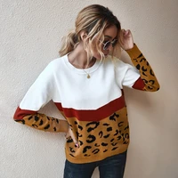 2022 coat autumn and winter trend leopard sweater jacket long sleeve streetwear women cropped hoodie sweatshirts vintage