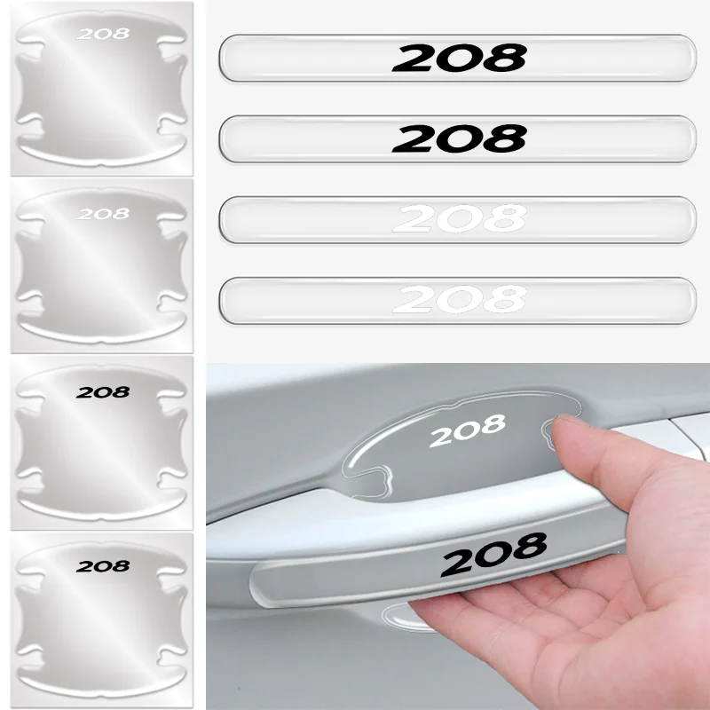 8 шт. прозрачная наклейка из ТПУ на дверную ручку автомобиля защитная полоса от