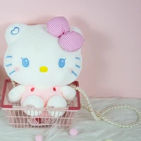genuine sanrio about 25cm hello kitty bag kt plush red kawaii high quality home decoration gifts for girls friends boys