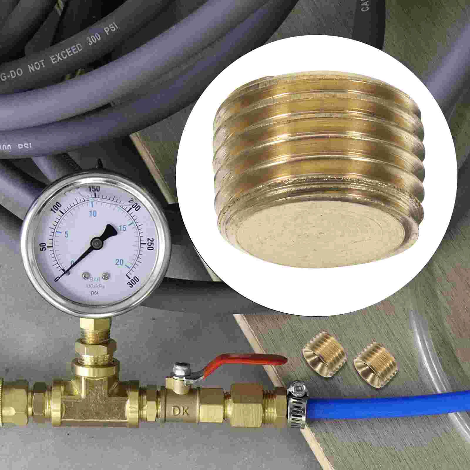 

10 Pcs Joints Brass Pipe End Stainless Steel Sprinkler Caps Water Plugs Fittings Saver