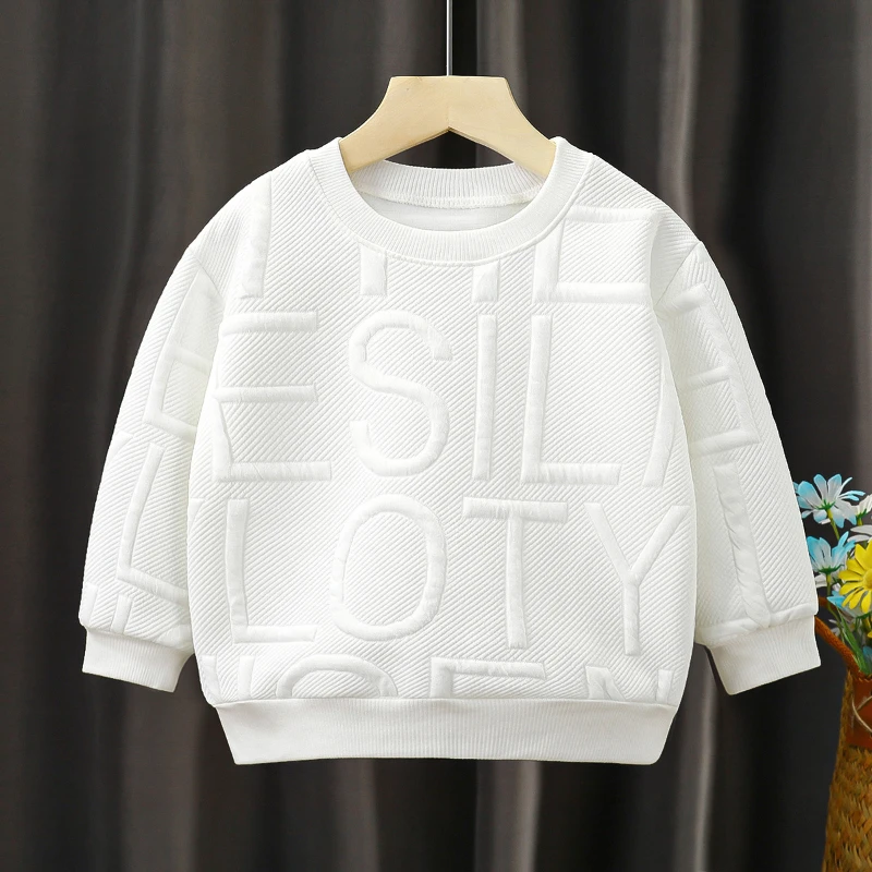

Autumn New Children's Sweater Boy Letter Top All-match Jacquard Bottoming Long-sleeved Shirt Boys Clothes Kids Clothes