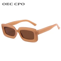 oec cpo new brown square sunglasses women 2022 fashion rectangle sun glasses female small frame punk eyewear uv400 men