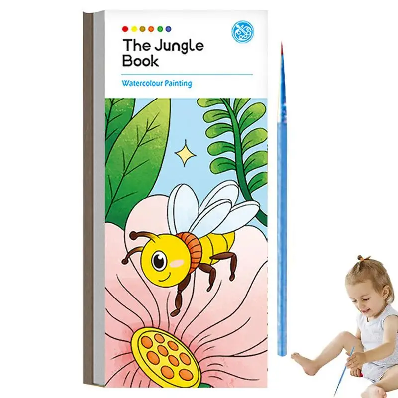 

20 Pages Toddlers Coloring Books Pocket Watercolor Painting Book Doodle Drawing Books For Art Activities Hand-held Paint Books