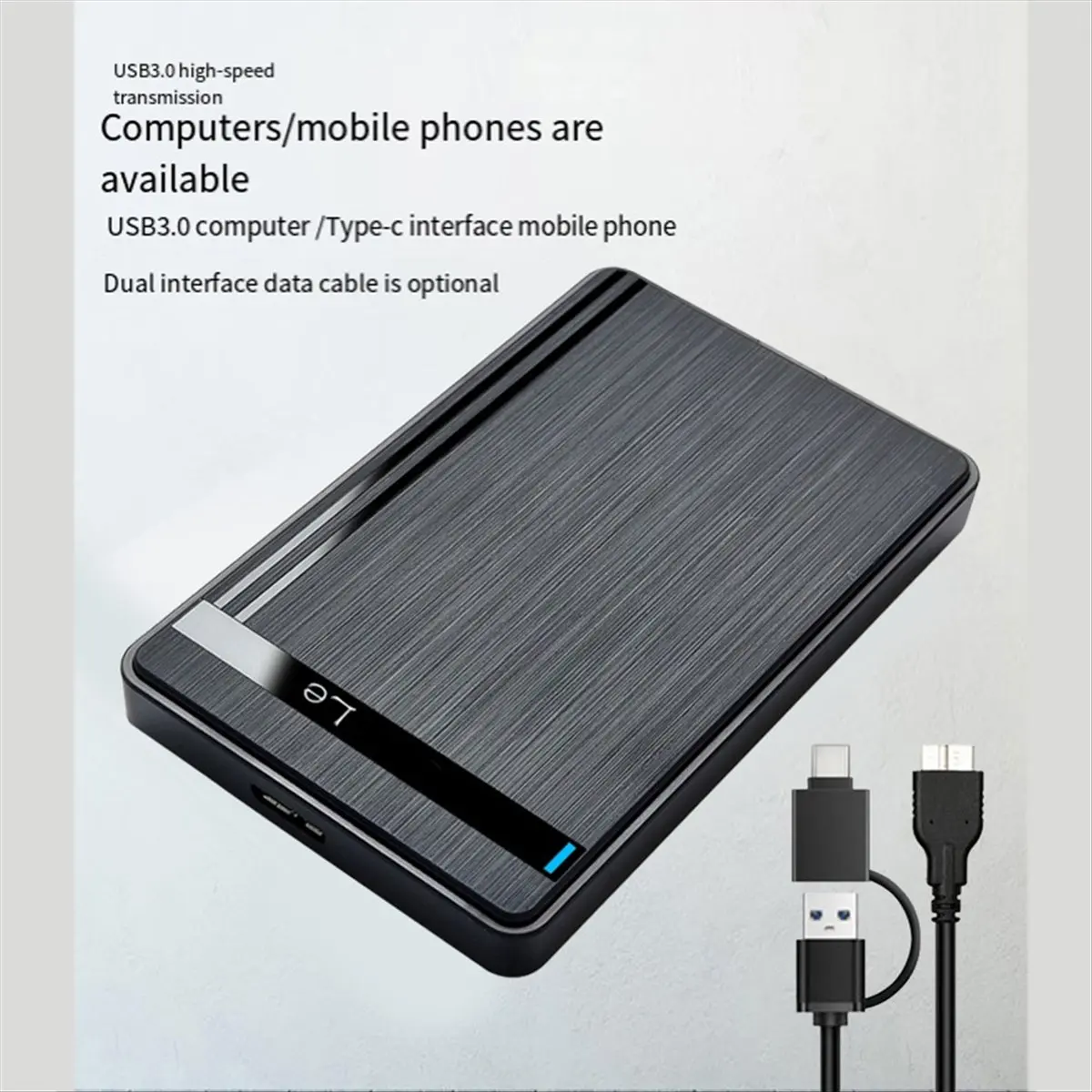 Фото Внешний корпус для HDD/SSD A46U 2.5 дюйма, USB 3.0 - SATA, для ноутбуков и настольных ПК, высокоскоростная передача данных №3