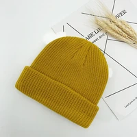 unisex skull hats knitted cotton cap skull cap fashion pure color hat for men hot sale short beanie cap woman wholesale
