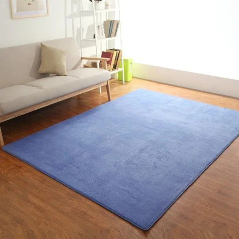 

Solid Color Thick Coral Velvet Carpet Modern Living Room Area Carpet Bedroom Bedside Rug Tatami Crawling Mat Home Decoration