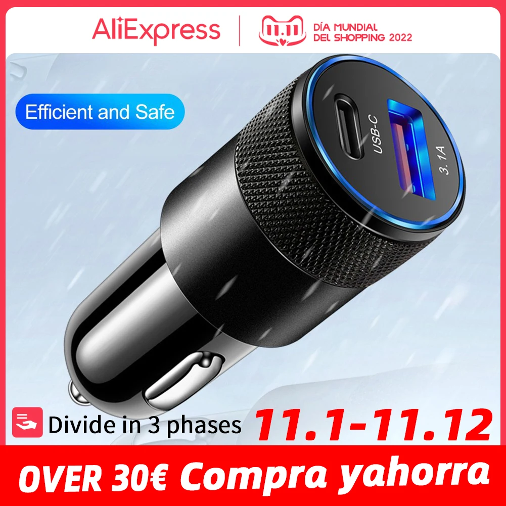 

15W USB Car Charger Type C Fast Charging Phone Adapter Car Interior Accessories For IPhone Xiaomi Huawei Mobile Phone