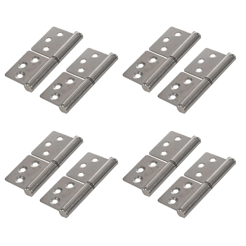 

3 Inch Silver Tone Stainless Steel 360 Degree Rotating Window Door Flag Hinge 8 Pieces