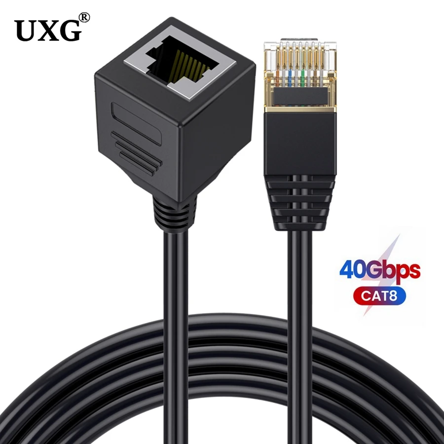 

7505 NO.2Ethernet Verlengkabel RJ45 40Gbps Kat 8 Man-vrouw Rj 45 Ethernet Netwerk Cord Adapter Voor Pc Cat8 extender Kabel