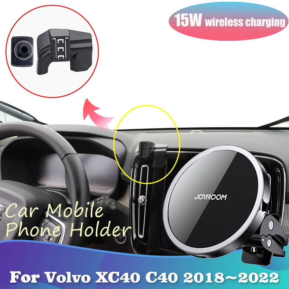 

Car Phone Holder for Volvo XC40 C40 2018~2022 2019 2020 2021 GPS Clip Magnetic Stand Support Wireless Charging Accessorie iPhone