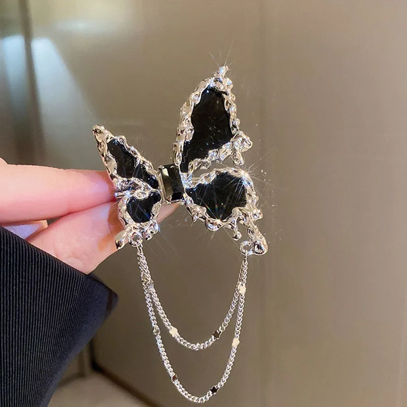 

Black Butterfly Tassel Brooch Y2K Sweet Cool Style Suit Badge Simple Versatile Clothes Jewelry Accessories