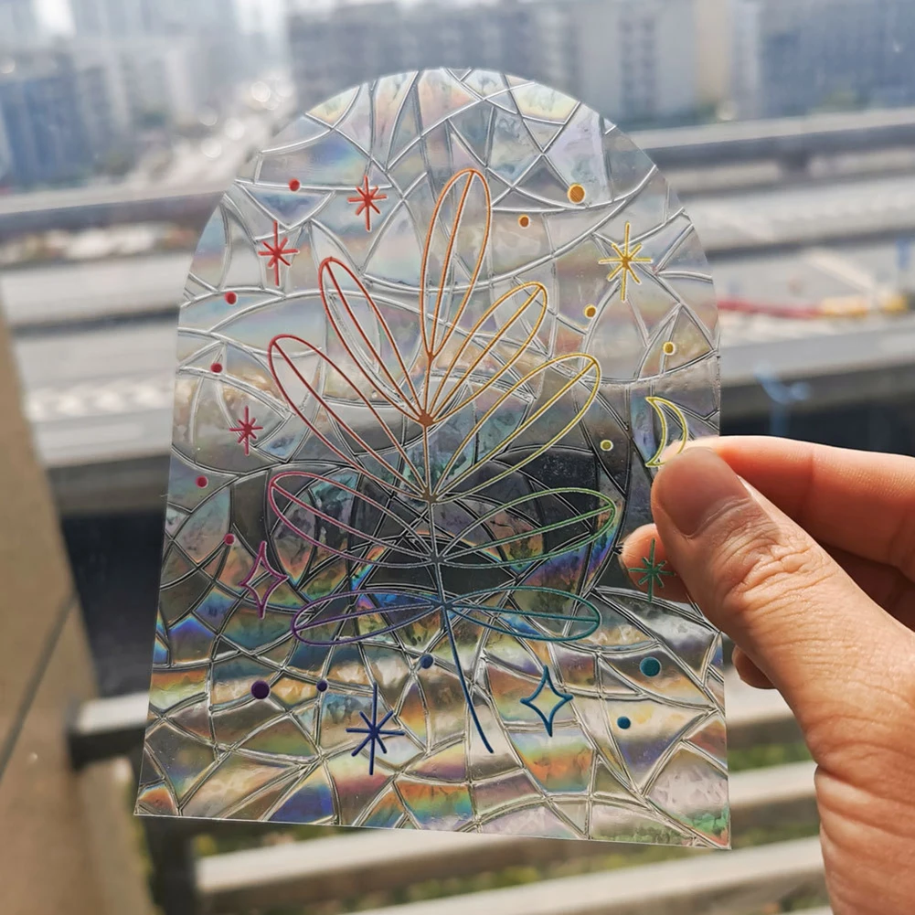 

3D радужные наклейки на окна, звезда, Бабочка, светоотражающие стеклянные наклейки для домашнего декора, радужные призмы