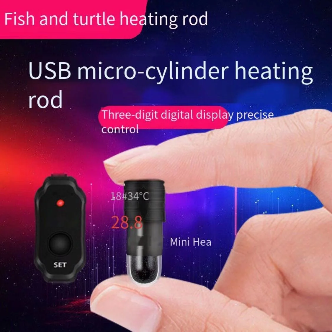 

Small fish tank heater, fighting fish tank heating rod, small tortoise heating rod, automatic thermostat, aquarium accessories