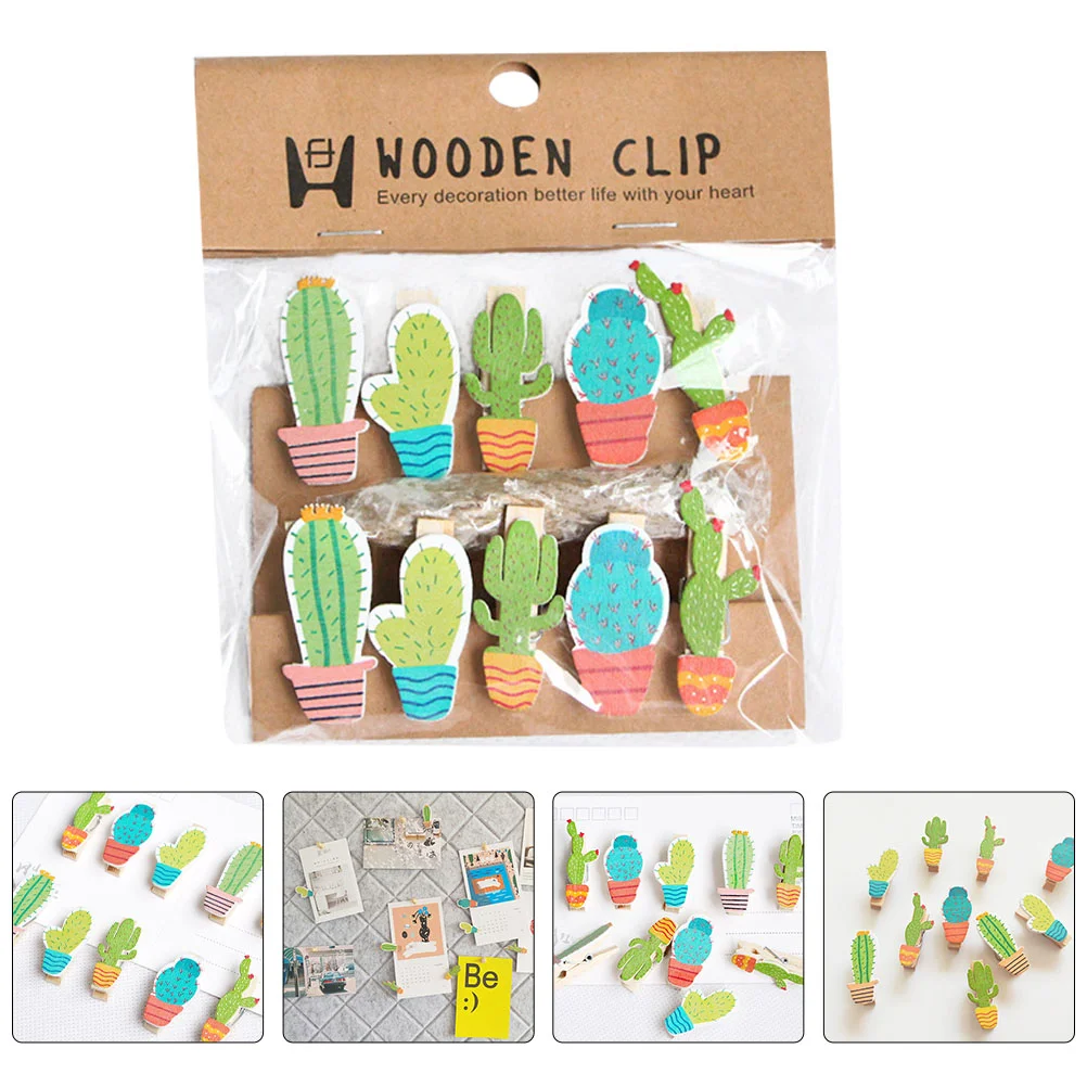 

10 Pcs Photo Picture Peg Botanical Decor Wooden Clothesline Clip Mini Clothespins Craft Display Clamps Laundry Clips