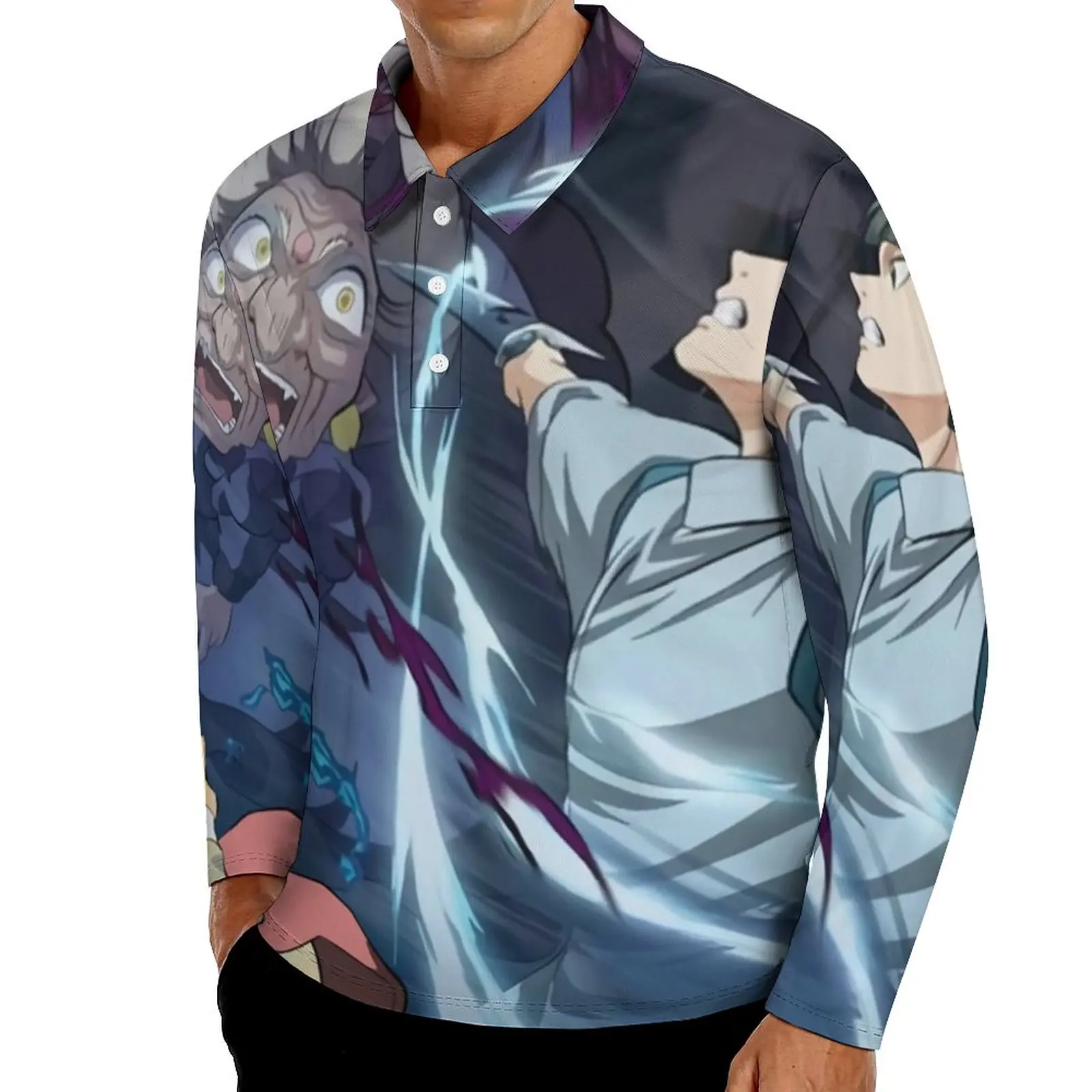 

Повседневные рубашки поло с изображением призрака, футболки с изображением дракона, дизайнерская рубашка с длинным рукавом, новинка на вес...