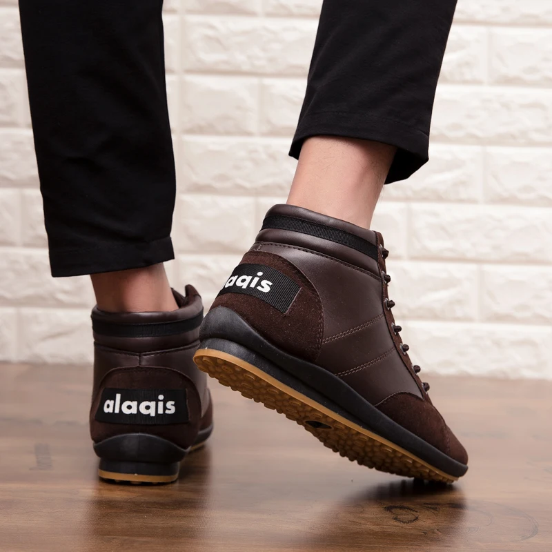 New High Quality Men's Casual Shoes Waterproof Work Shoes Outdoor Comfort High Top PU Loafers Plus Size 39-46 Male