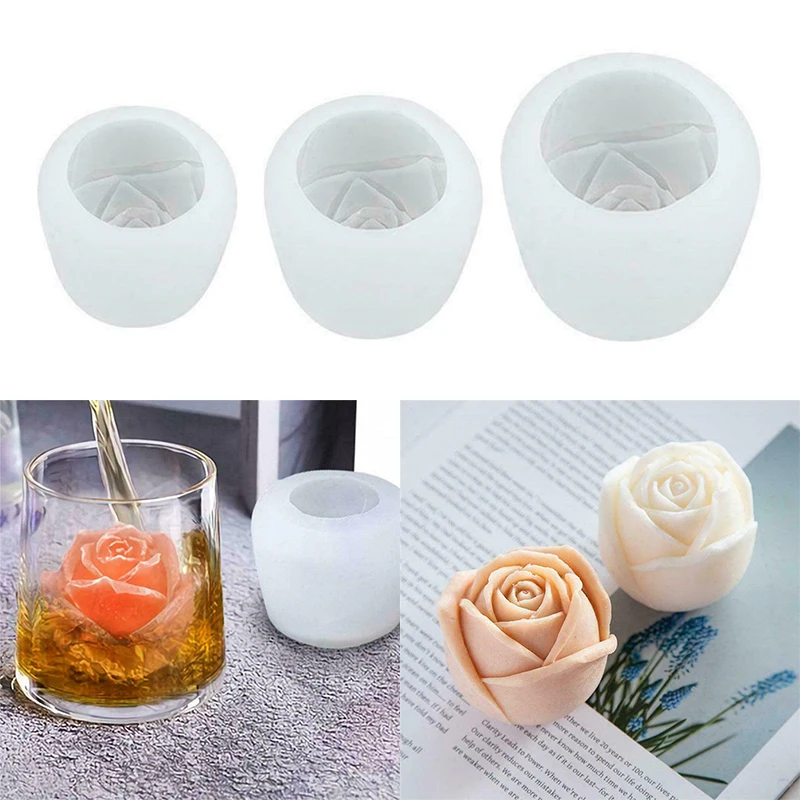 

Ice Cube Ball Maker Silicone Mold DIY Mould Tool Rose Flower Large Tray