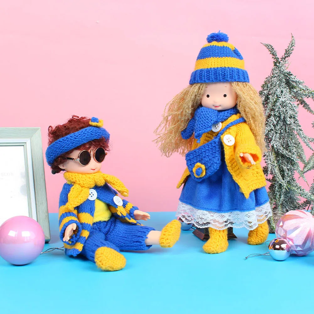 

Knitted Standing Toy Creative Ornament Christmas Home Bedside Desktop Decor Crafts Figurines Home Accessories