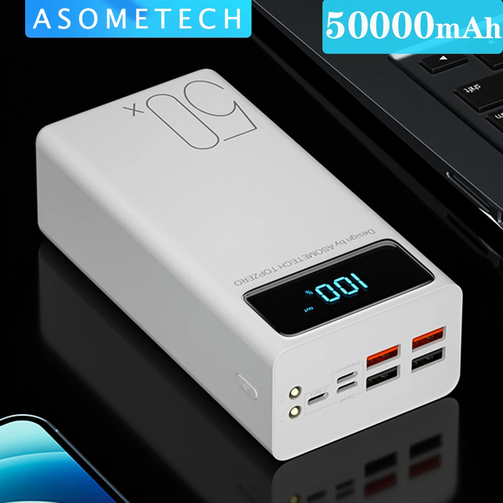 

Power Bank 50000mAh Portable Charger LED Light Poverbank Powerbank 50000 mAh External Battery For iPhone Xiaomi Samsung Huawei