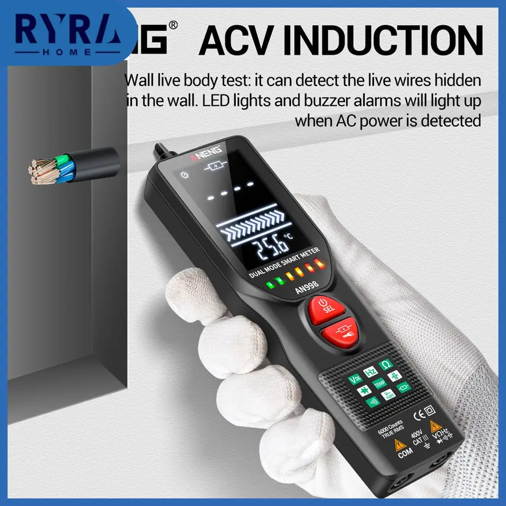 

Professional Multimeter Lcd Digital Display Voltmeter Portable An998 Automatic 6000 Count Current Tester Ohmhz Tester