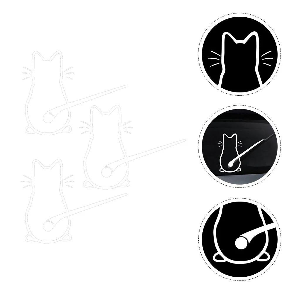 

3 Sets PVC Decorative Sticker Decorative Window Decal Funny Cat Sticker