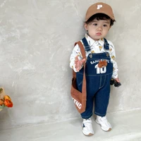 newborn sets 2022 new baby boy girl long sleeve blouse and denim romper jumpsuit 2pcs outfits infant clothes suit overalls jeans