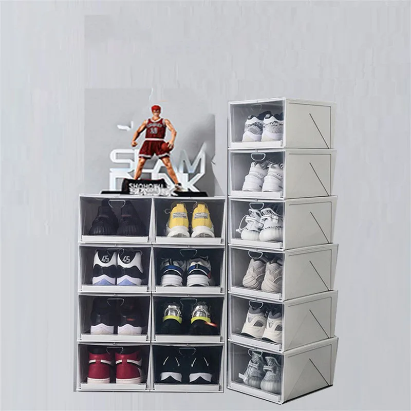 

Storage Box Dust-Proof and Moisture-Proof Superposition Finishing Shoe Box Plastic Transparent Flip Thickened Drawer Organizer