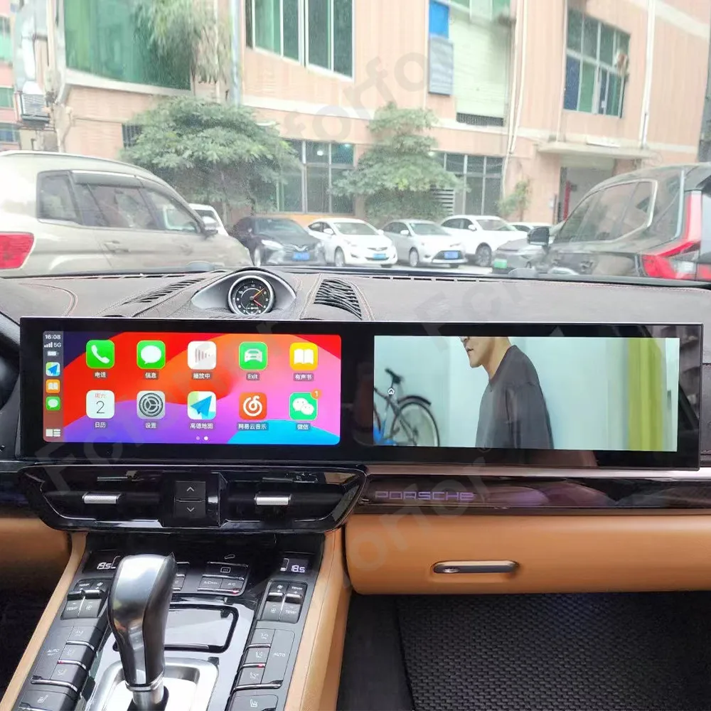 Для Porsche Cayenne 2010-2017 двойной сенсорный экран QLED 12 3-дюймовый CarPlay Android 13