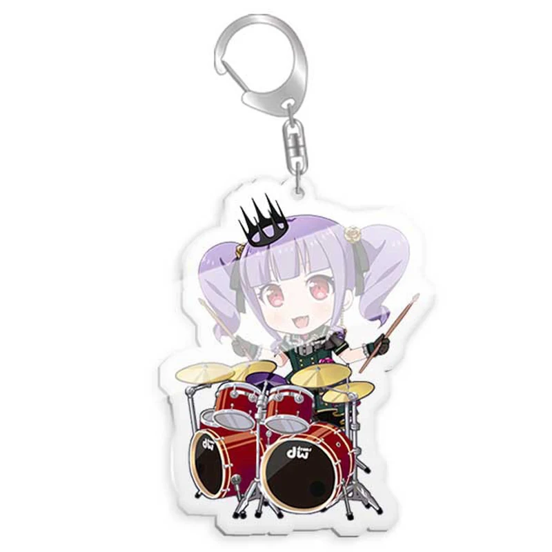 Bang Dream Anime Keychains Acrylic Colorful Printed Cartoon Figure Key Chain Ring Jewelry Teens Fans Keyring Child Gifts Trinket