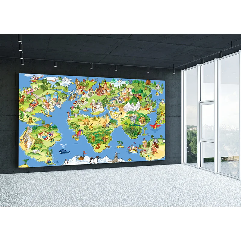 

Vinyl Photography Backdrops Props Physical Map of The World Vintage Wall Poster Home School Decoration Baby Background DW-14