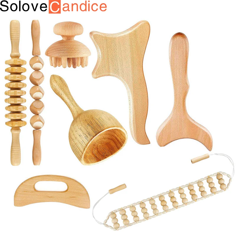 

Wooden Therapy Massager Maderoterapia Kit Wood Gua Sha Tools For Lymphatic Drainage Anti Cellulite Body Slimmling