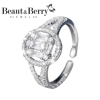 beautberry womens new classic circle open rings 2022 copper zircon fashion rings office wedding party accessories jewelry