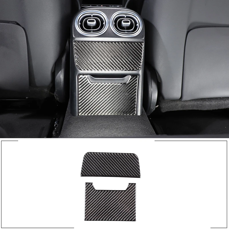 

For 2022 Mercedes-Benz C-Class W206 soft carbon fiber car styling rear storage box panel decorative stickers car interior parts